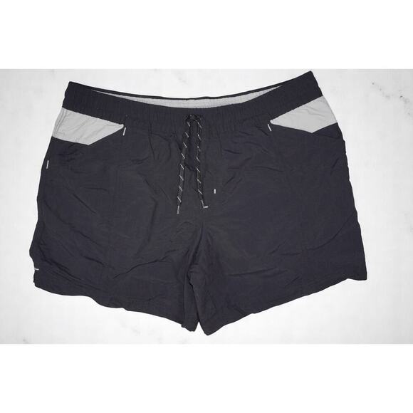 Columbia Men’s Swim Trunks Size L | Black Gray Drawstring Nylon Mesh Lined Board - Picture 1 of 11